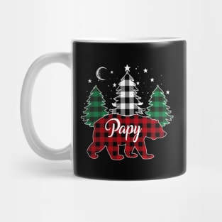 Papy Bear Buffalo Red Plaid Matching Family Christmas Mug